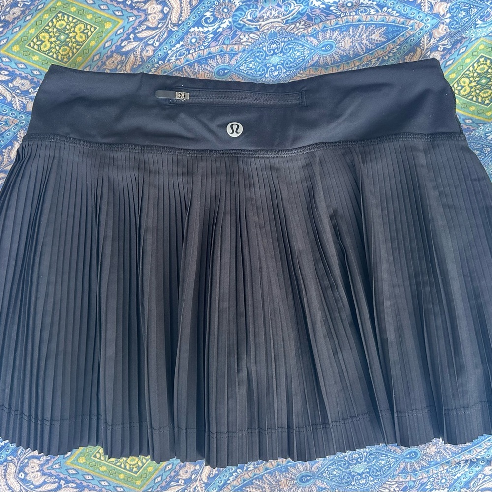 lululemon Black High Rise Pleated Tennis Skirt
